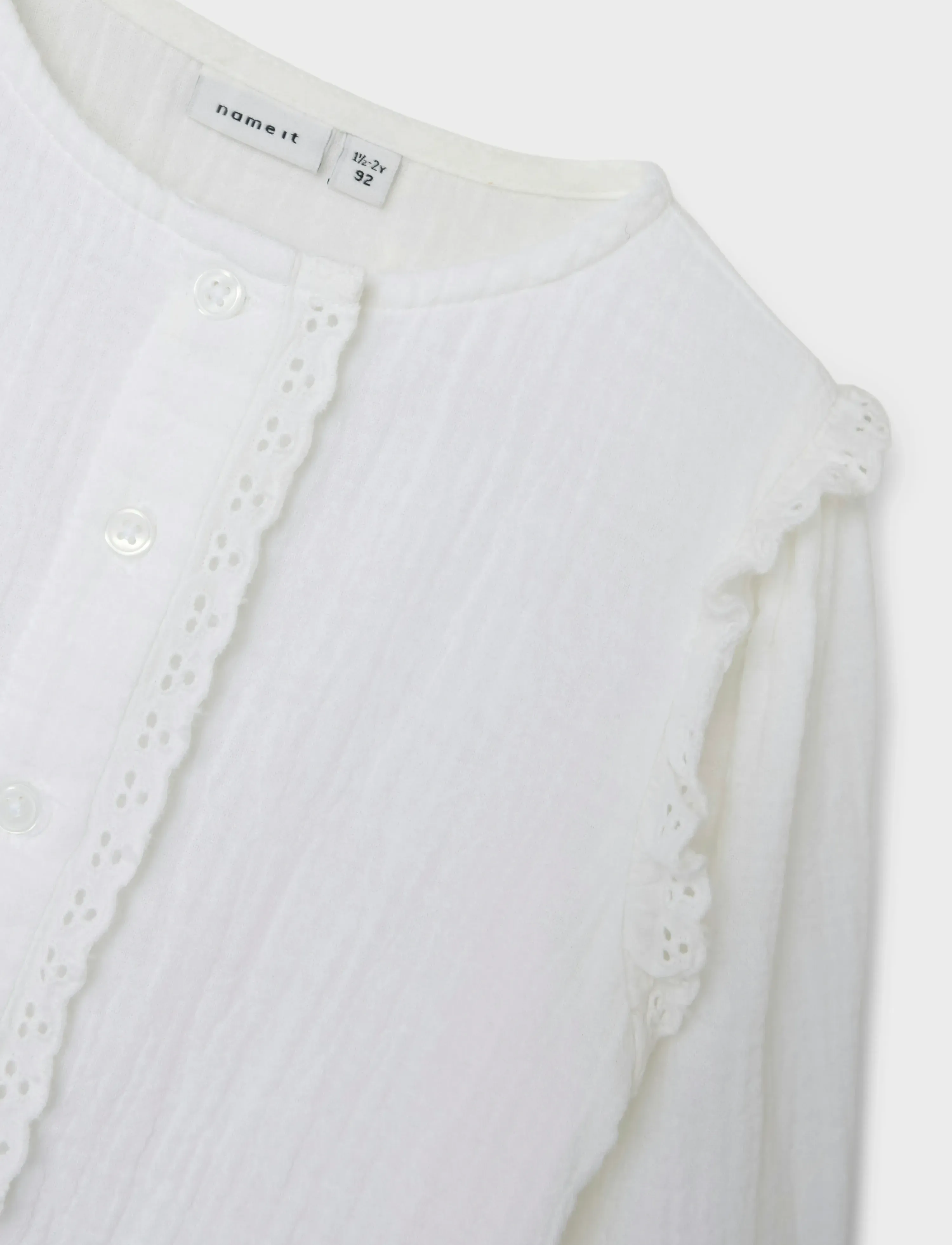 name it - NMFLOREEN LS SHIRT - bright white - 2