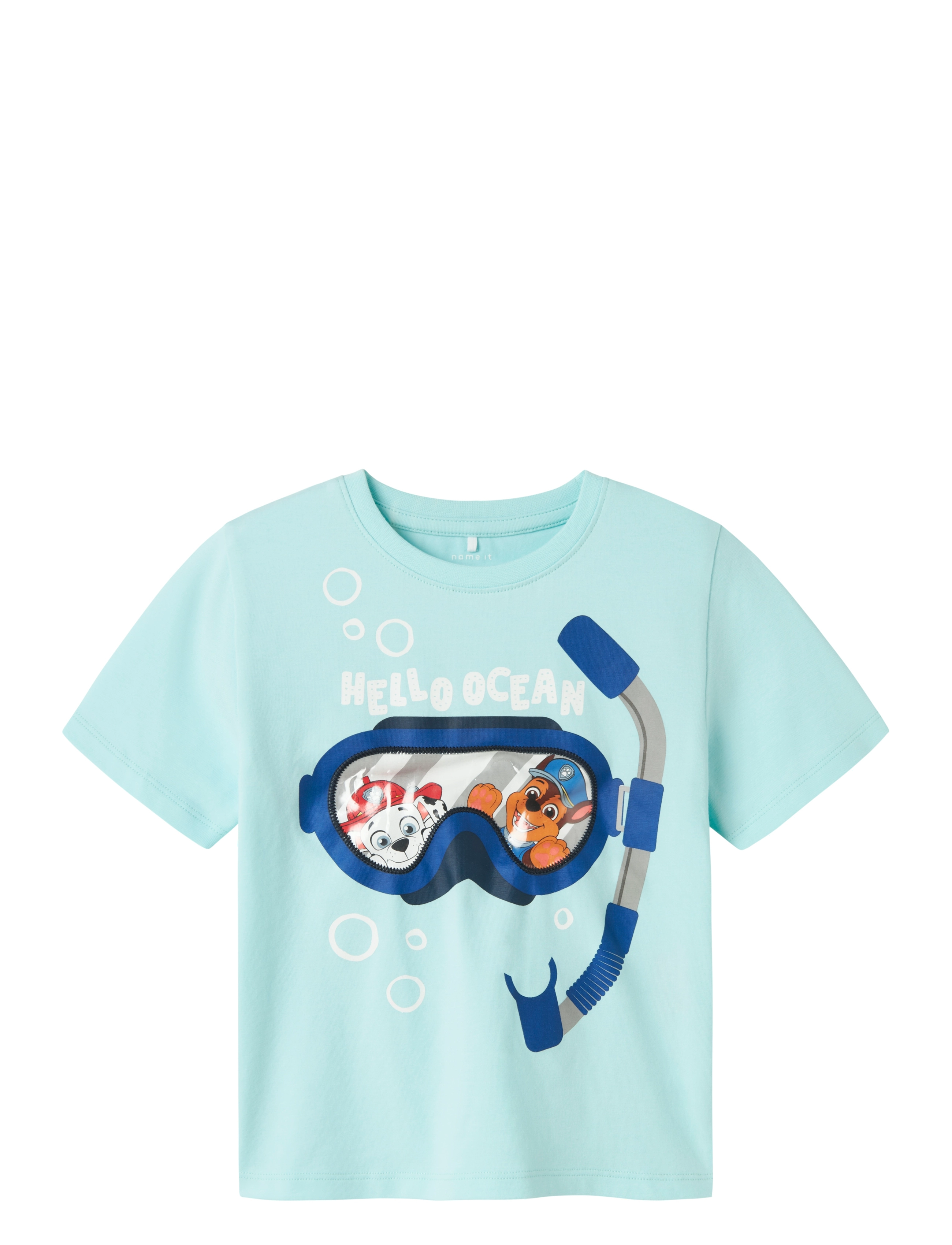 name it Nmmmorish Paw Nreg Ss Top Cplg, 98, T-shirts, Blau - Short-sleeved, Kinder