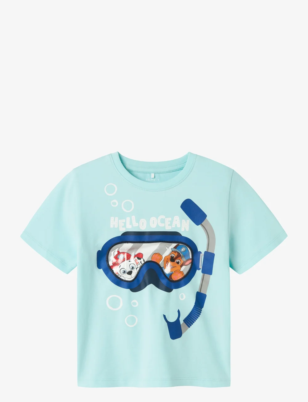 name it - NMMMORISH PAW NREG SS TOP CPLG - kurzärmelige - blue tint - 0