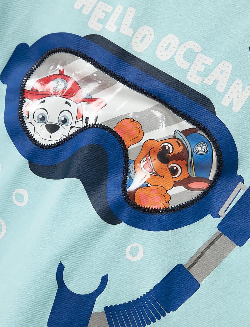 name it - NMMMORISH PAW NREG SS TOP CPLG - kurzärmelige - blue tint - 2