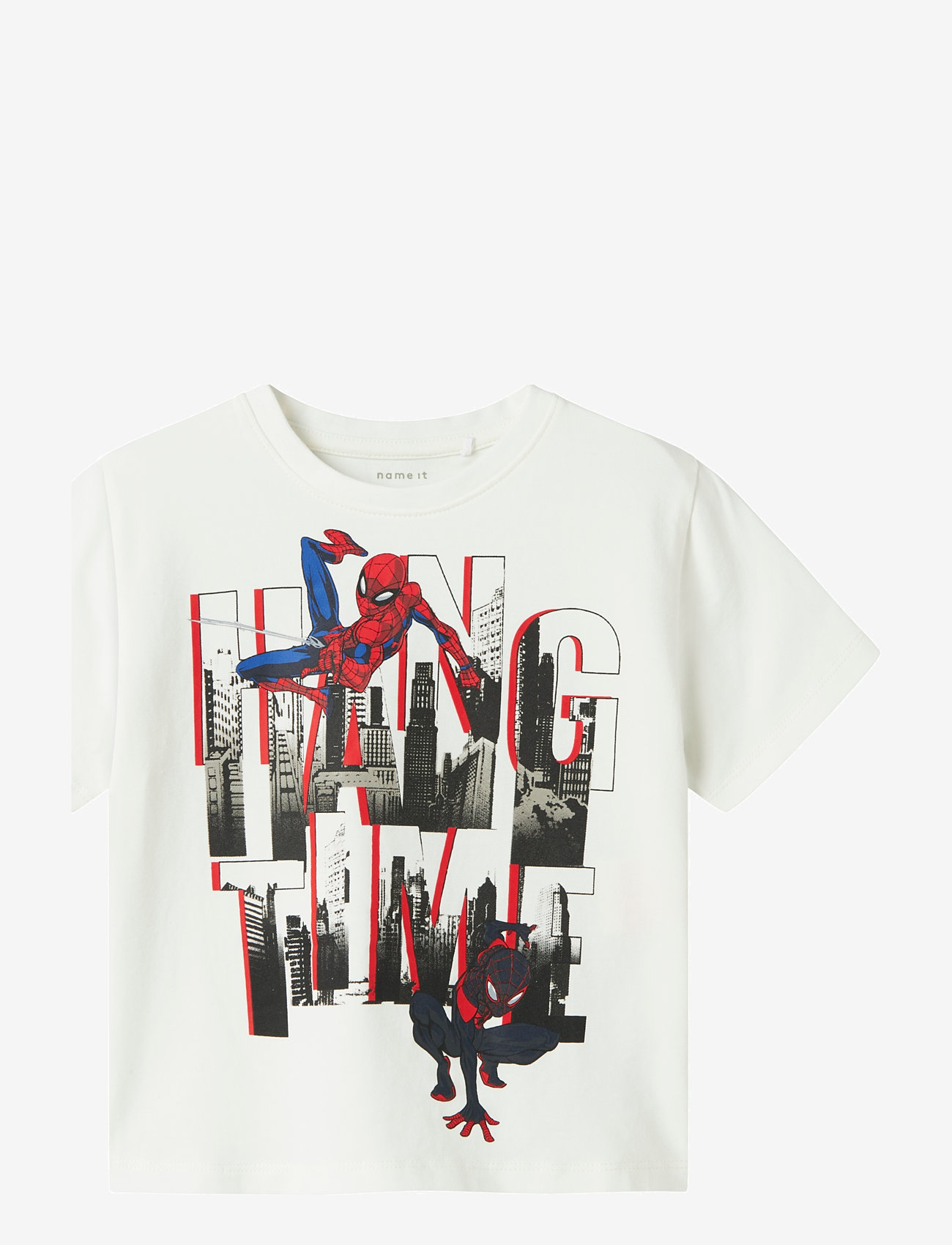 name it - NMMUST SPIDER NREG SS TOP MAR - kortærmede t-shirts - cloud dancer - 0