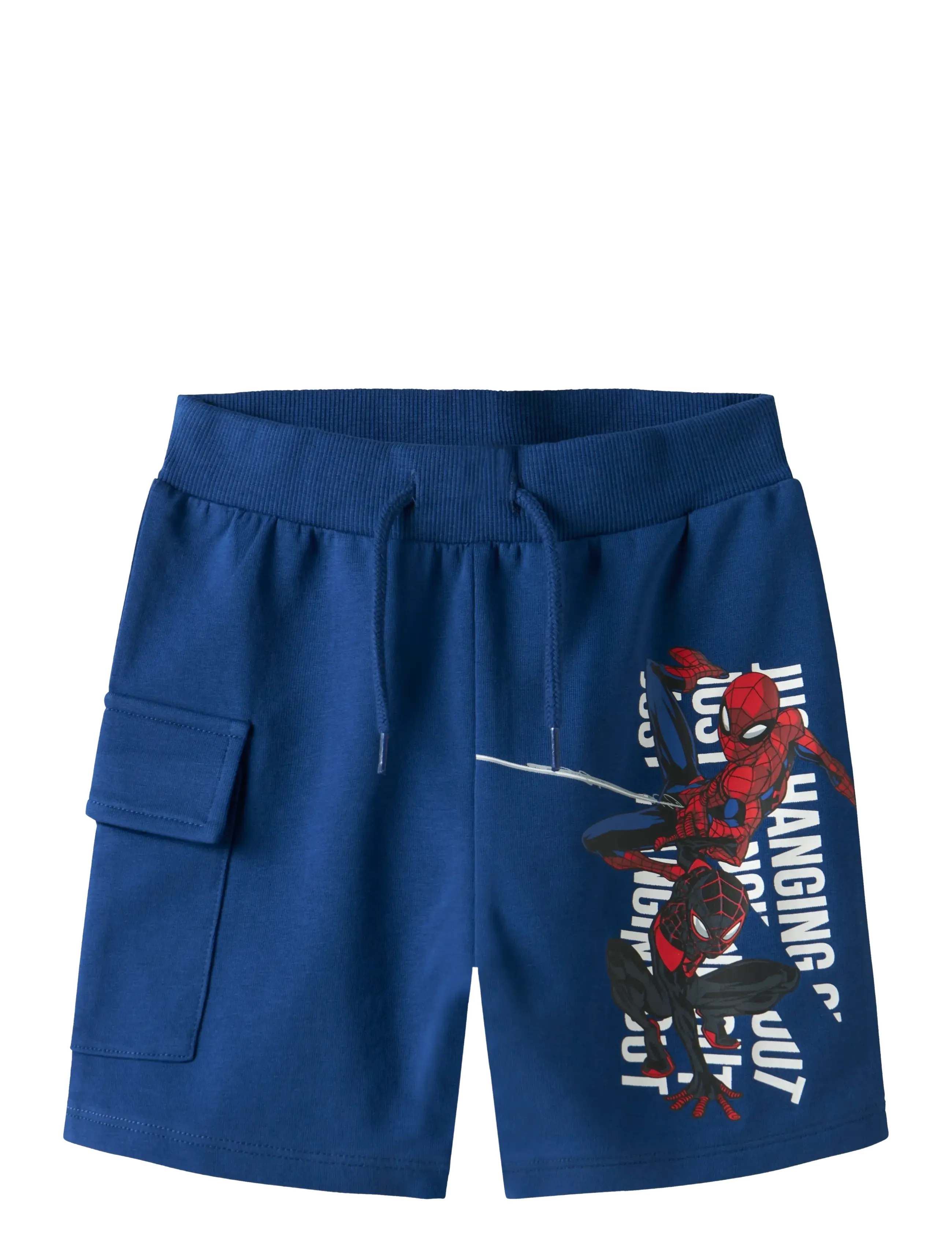 name it Nmmmo Spider L Swe Shorts Unb Mar, Børn, Spider-Man Sweatshorts, Navy, Str: 92