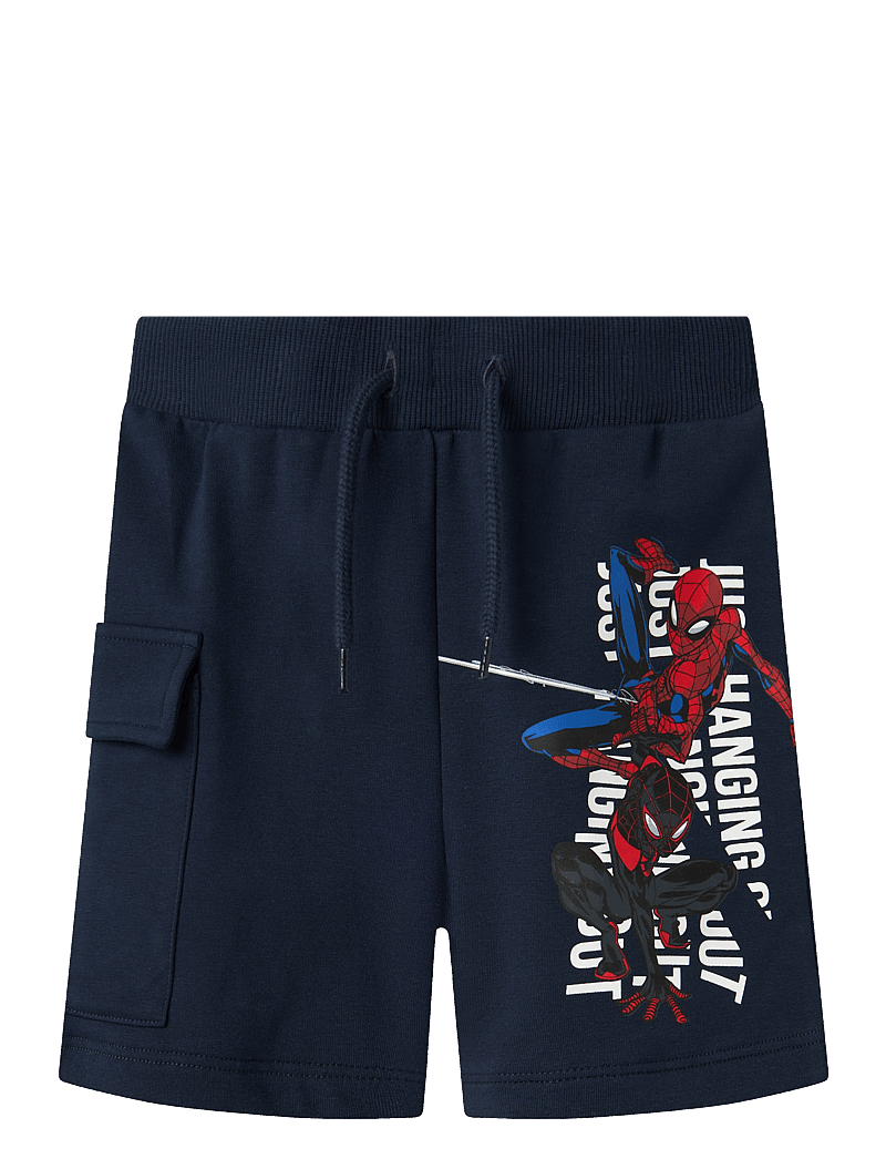 name it - NMMMO SPIDER L SWE SHORTS UNB MAR - sweatshorts - navy blazer - 0