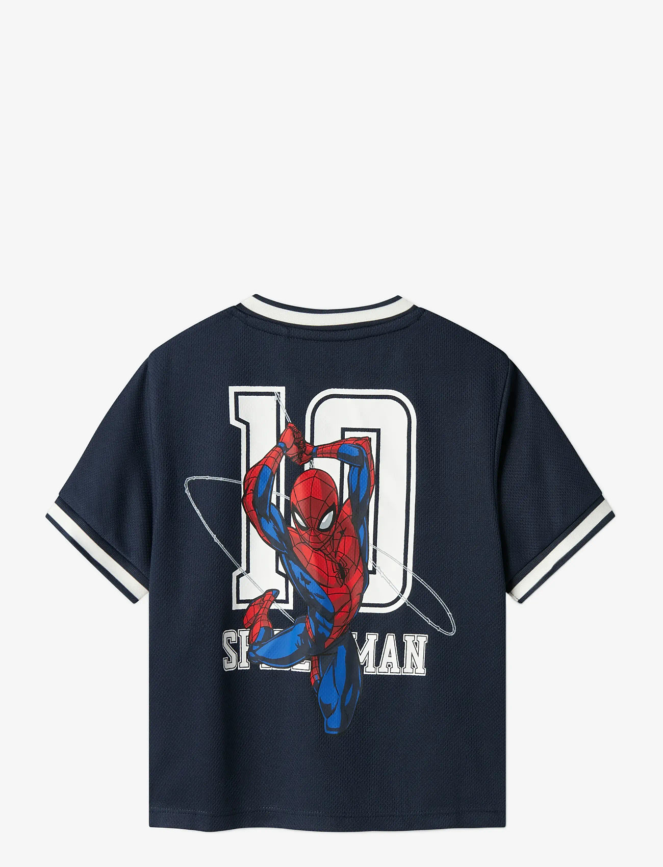 name it - NMMMATZ SPIDER NREG SS POLY TOP MAR - kortärmade t-shirts - navy blazer - 1