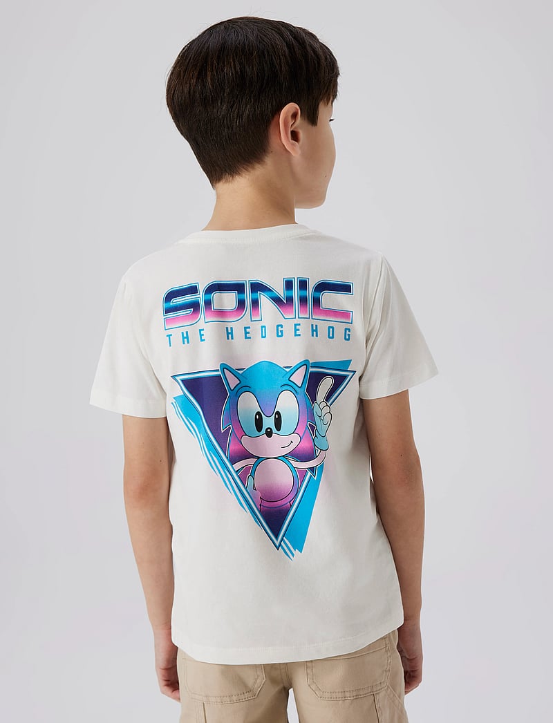 name it - NKMMARCEL SONIC NREG SS TOP SKY - kurzärmelige - cloud dancer - 3