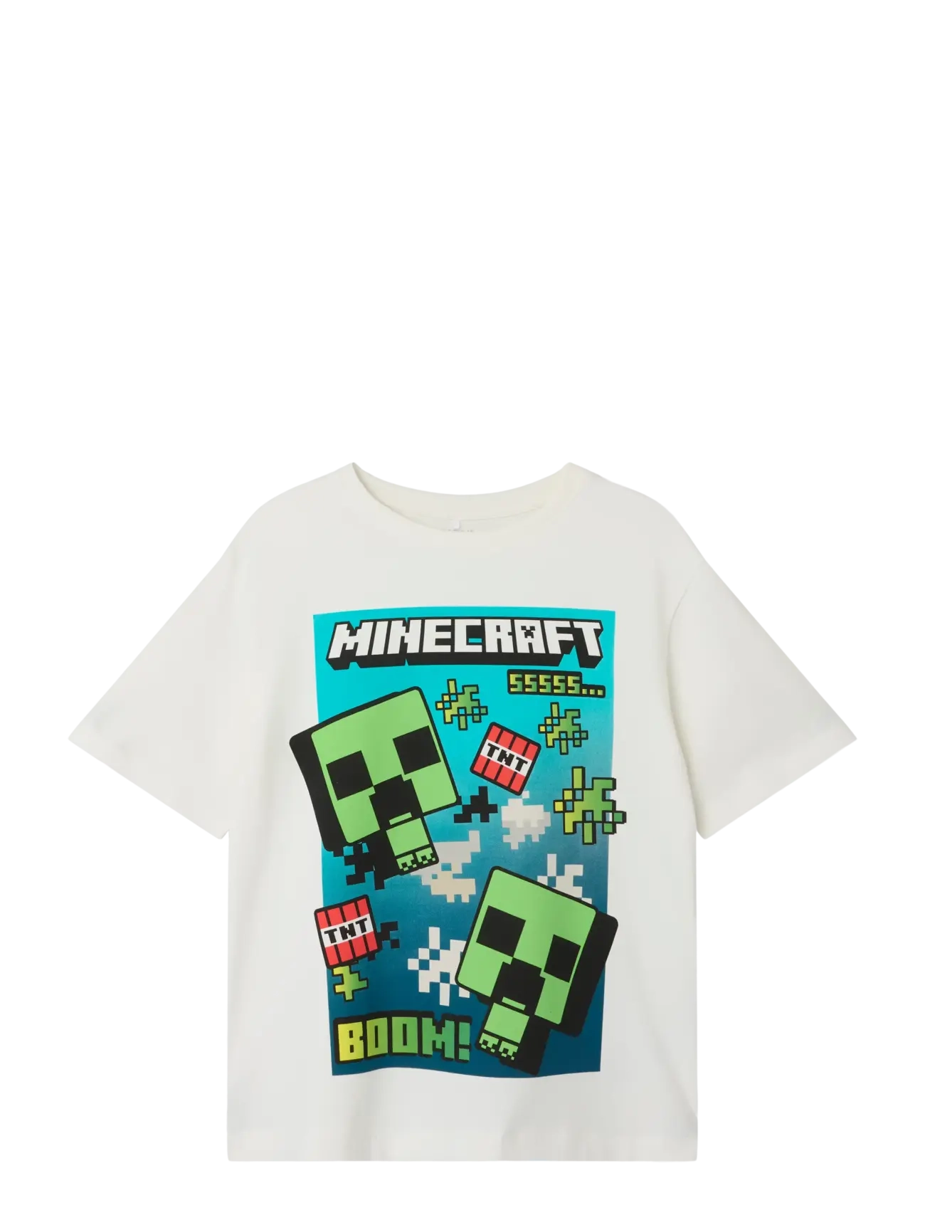 NAME IT Nkmmus Minecraft Nreg Ss Oberteil Noos Bfu Weiß - 158-164 - Kinder