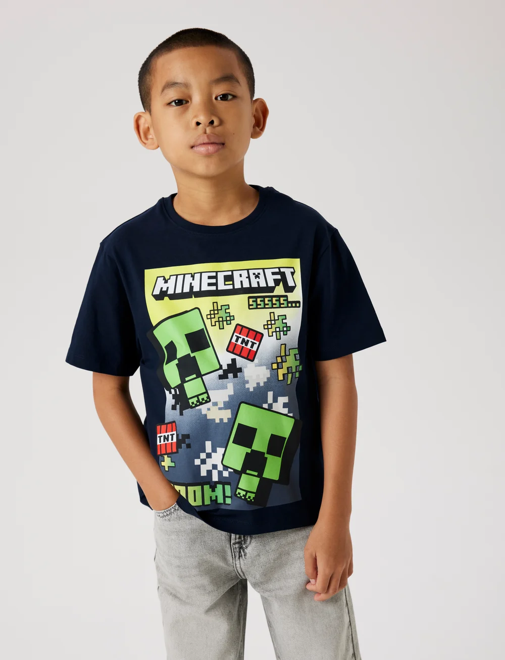 name it - NKMMUS MINECRAFT NREG SS TOP NOOS BFU - kortærmede t-shirts - navy blazer - 2