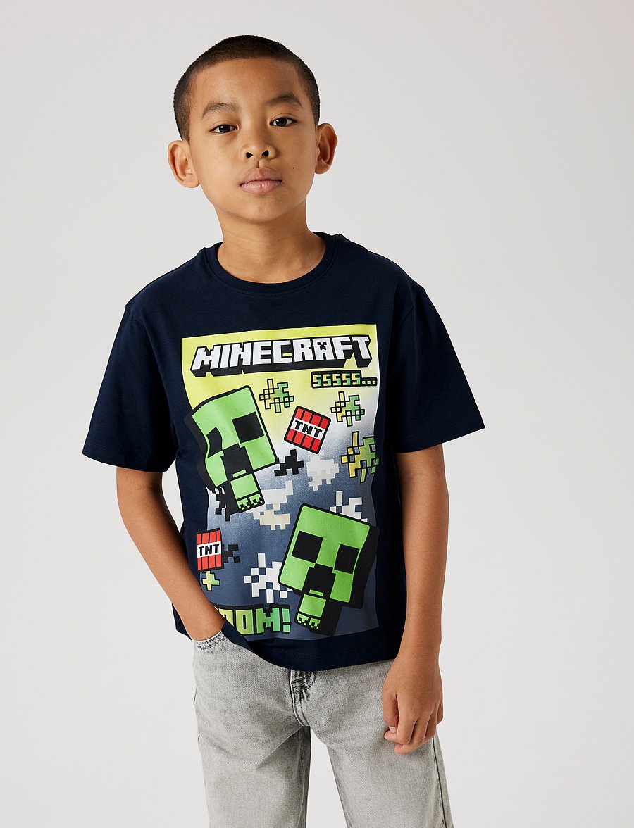 name it - NKMMUS MINECRAFT NREG SS TOP NOOS BFU - kurzärmelige - navy blazer - 2