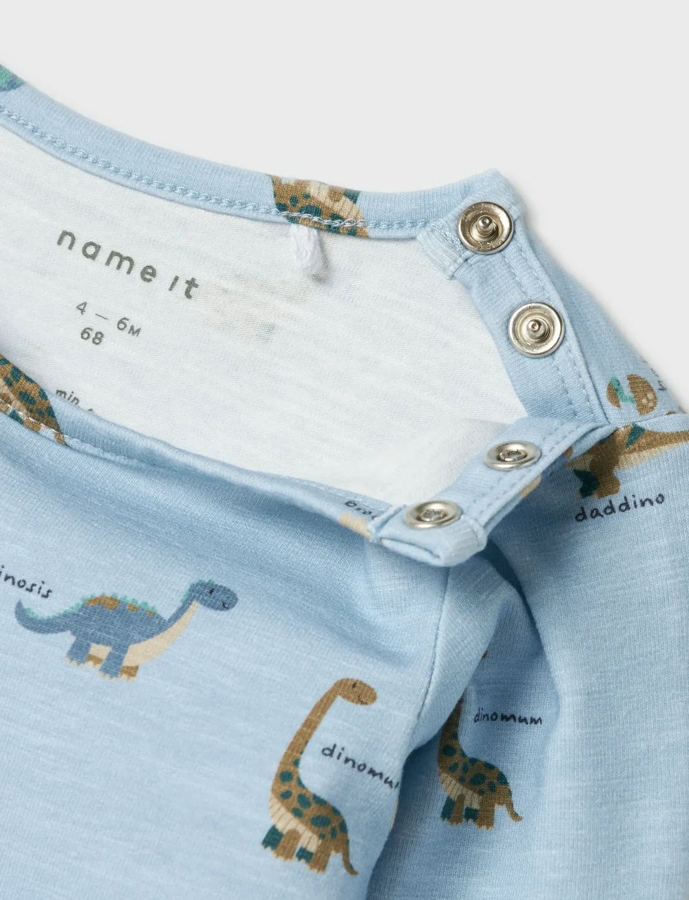 name it - NBMDINOS LS BODY - långärmade bodies - celestial blue - 2