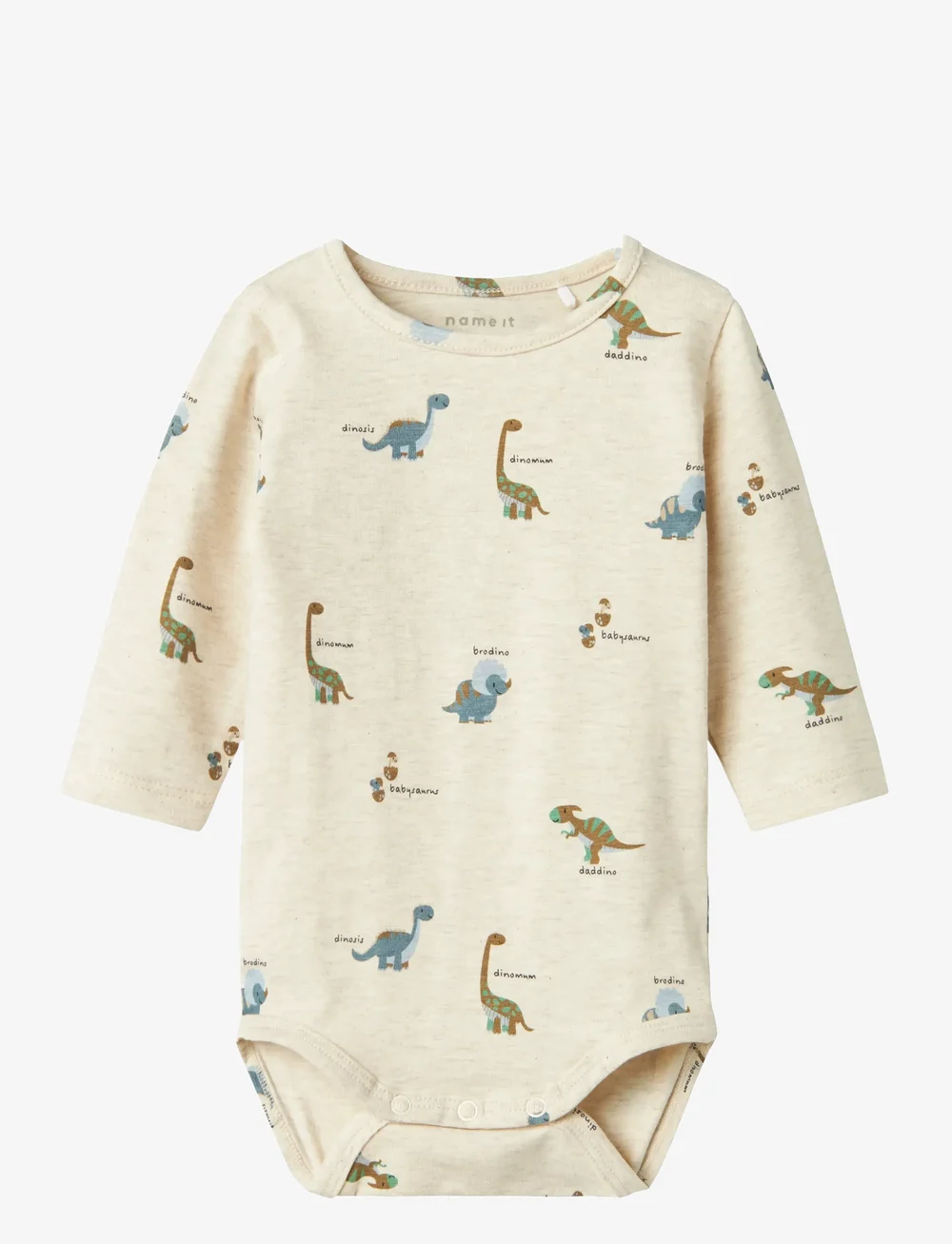name it - NBMDINOS LS BODY - langärmelige bodys - peyote melange - 0