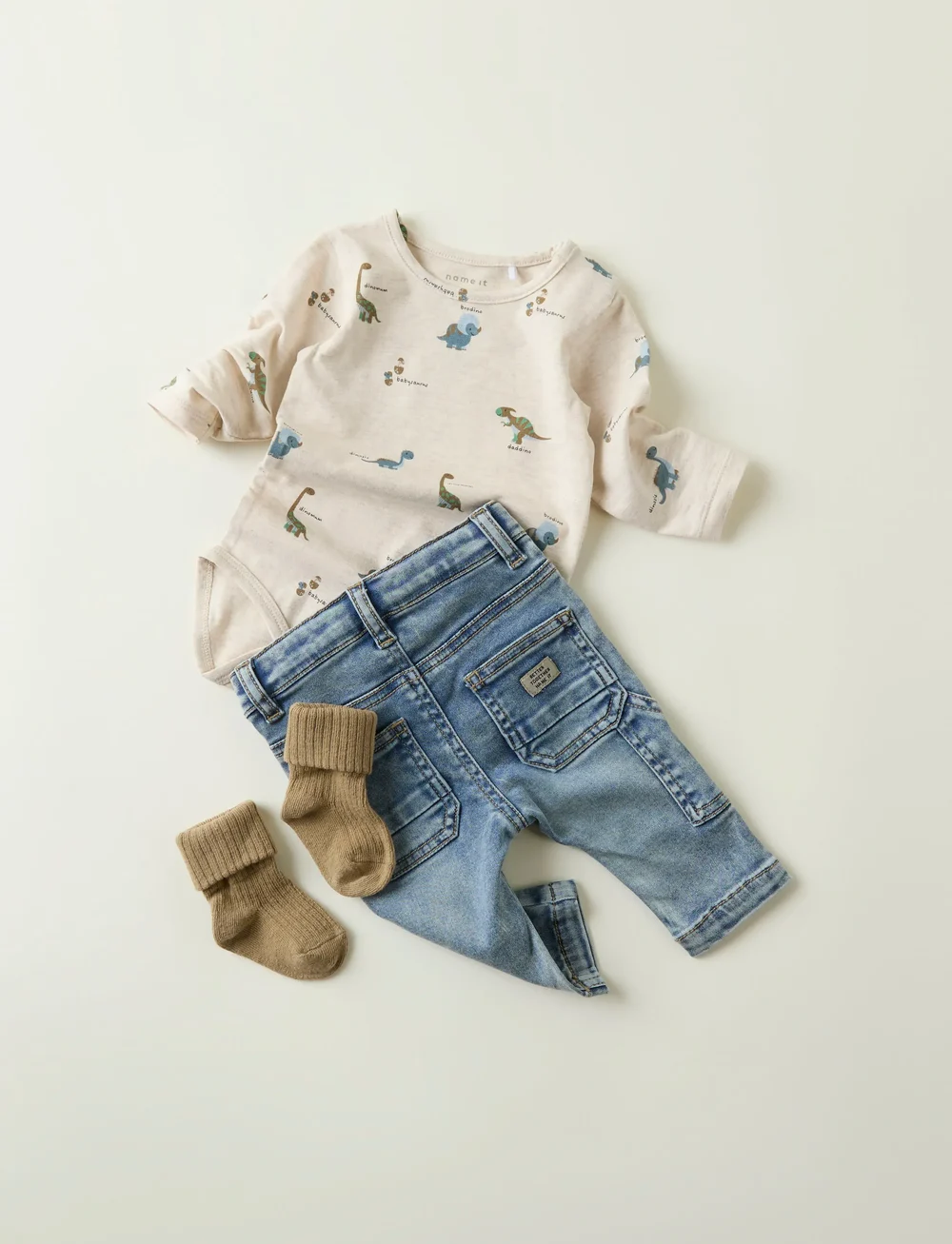 name it - NBMDINOS LS BODY - langärmelige bodys - peyote melange - 4