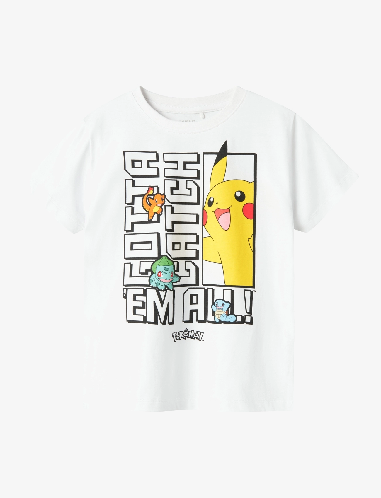 name it Nkmflame Pokemon Ss Top Noos Sky, Børn, Pokemon Printet Kortærmet T-Shirt, Hvid, Str: 116