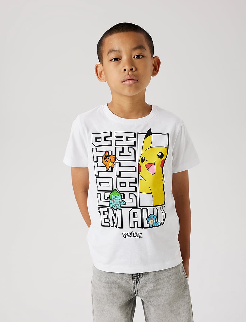 name it - NKMFLAME POKEMON SS TOP NOOS SKY - t-shirts à manches courtes - bright white - 2