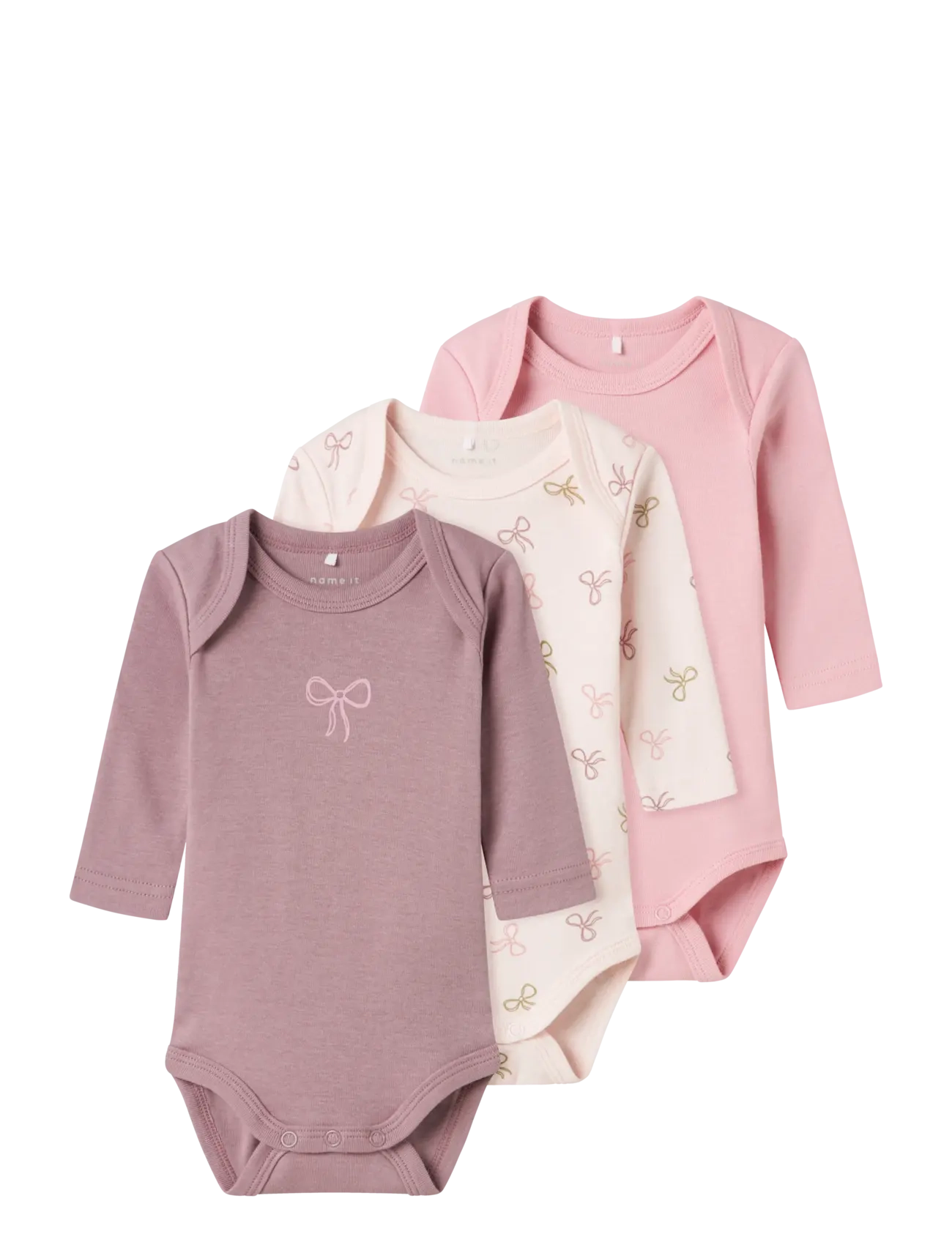 NBFBODY 3P LS BARELY PINK BOW NOOS - BARELY PINK