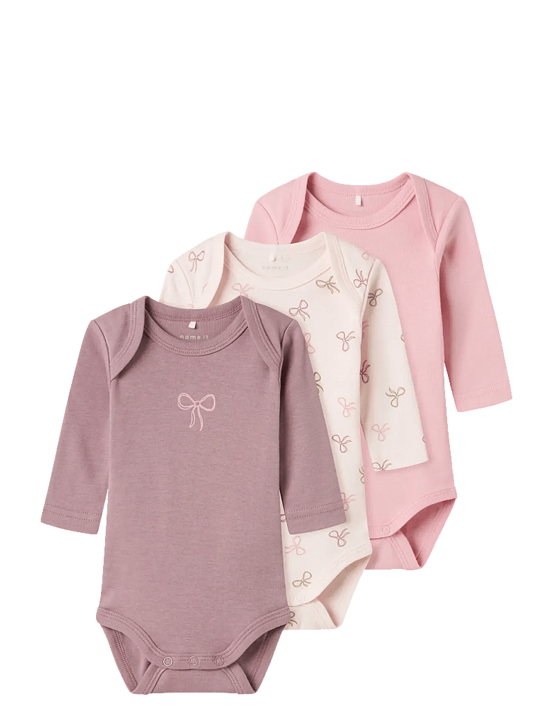 name it - NBFBODY 3P LS BARELY PINK BOW NOOS - bodyer i multipack - barely pink - 0
