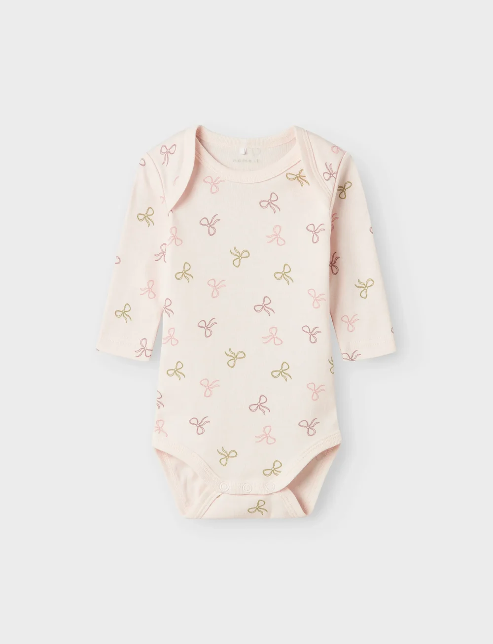 name it - NBFBODY 3P LS BARELY PINK BOW NOOS - komplety body - barely pink - 2