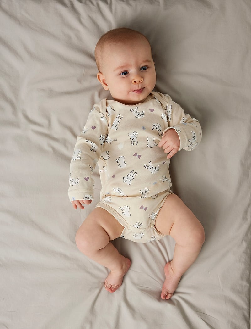 name it - NBFBODY 3P LS SUMMR SAND RABBIT NOOS - multipack bodies - summer sand - 5