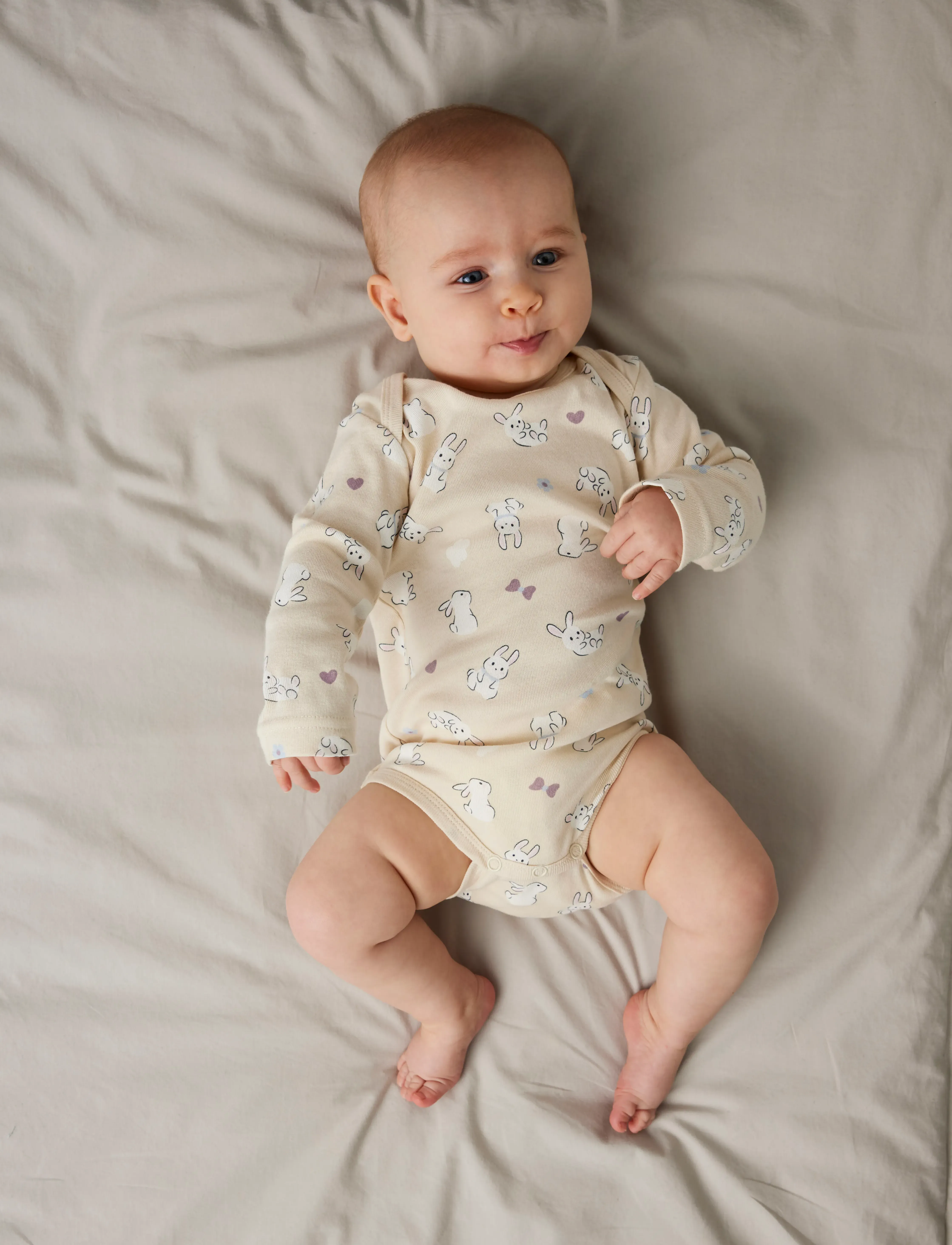 name it - NBFBODY 3P LS SUMMR SAND RABBIT NOOS - lot de plusieurs bodies - summer sand - 5