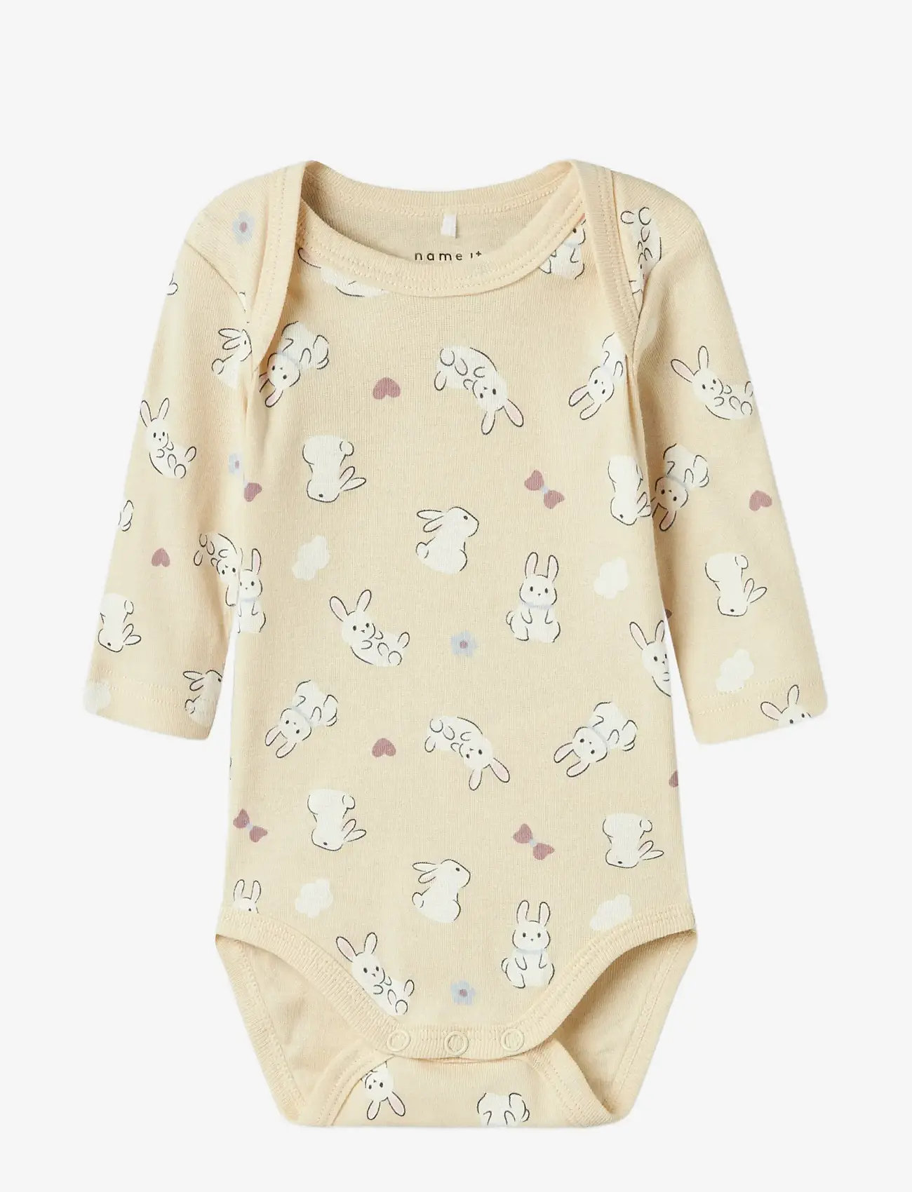 name it - NBFBODY 3P LS SUMMR SAND RABBIT NOOS - bodyer i multipack - summer sand - 4