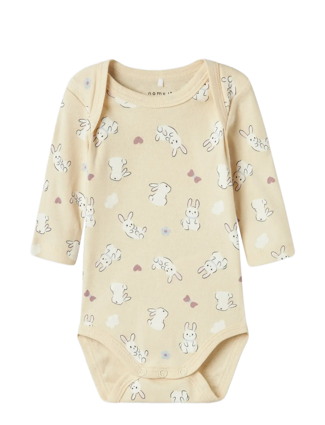 name it - NBFBODY 3P LS SUMMR SAND RABBIT NOOS - lot de plusieurs bodies - summer sand - 4