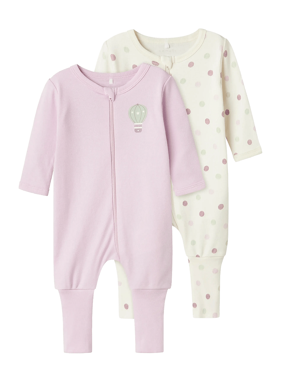 name it - NBFNIGHTSUIT 2P ZIP FF JET DOT NOOS - miego kombinezonai - jet stream - 1