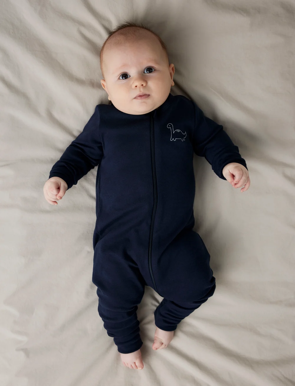 name it - NBMNIGHTSUIT 2P ZIP FF GREY DINO NOOS - sovoveraller - grey melange - 4