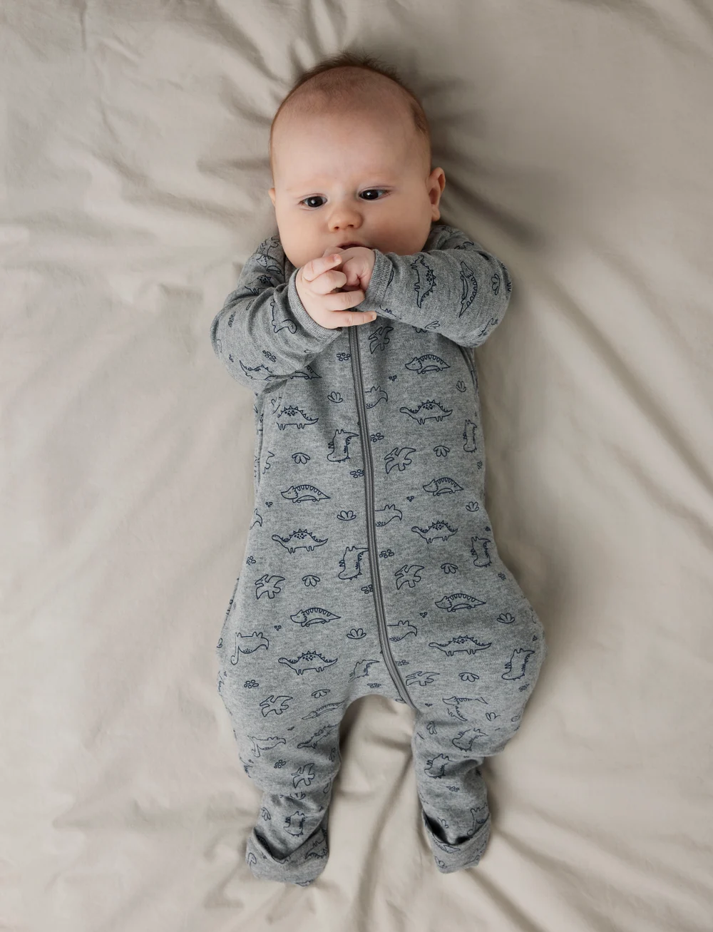 name it - NBMNIGHTSUIT 2P ZIP FF GREY DINO NOOS - sovoveraller - grey melange - 5