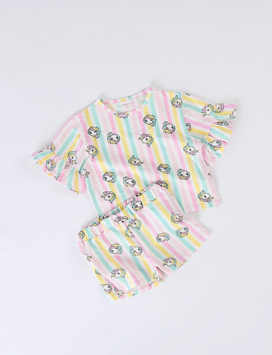 name it - NMFMIDIS MLP SS NREG SHORTSSET CPLG - pesukomplektid - pink frosting - 3