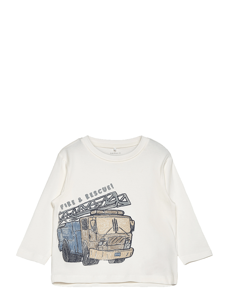 name it - NMMDUSTY NREG LS TOP BOX - långärmade t-shirts - cloud dancer - 0