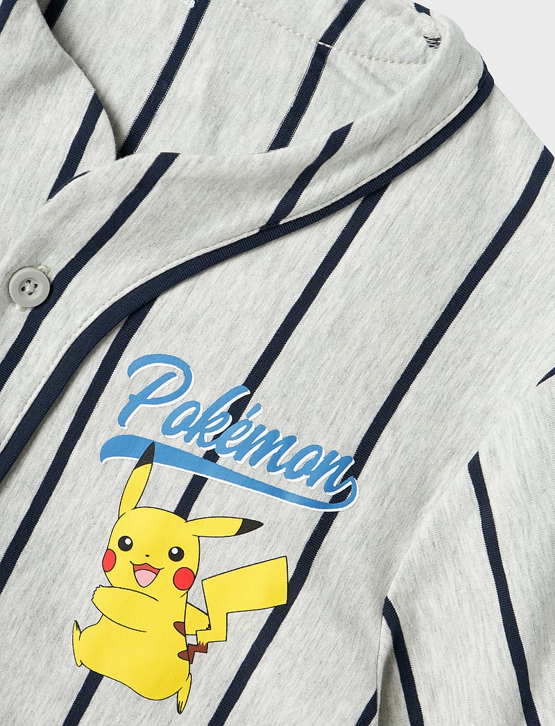 name it - NKMMASKA POKEMON NREG SHORTSSET SKY - sets mit kurzärmeligem t-shirt - light grey melange - 3