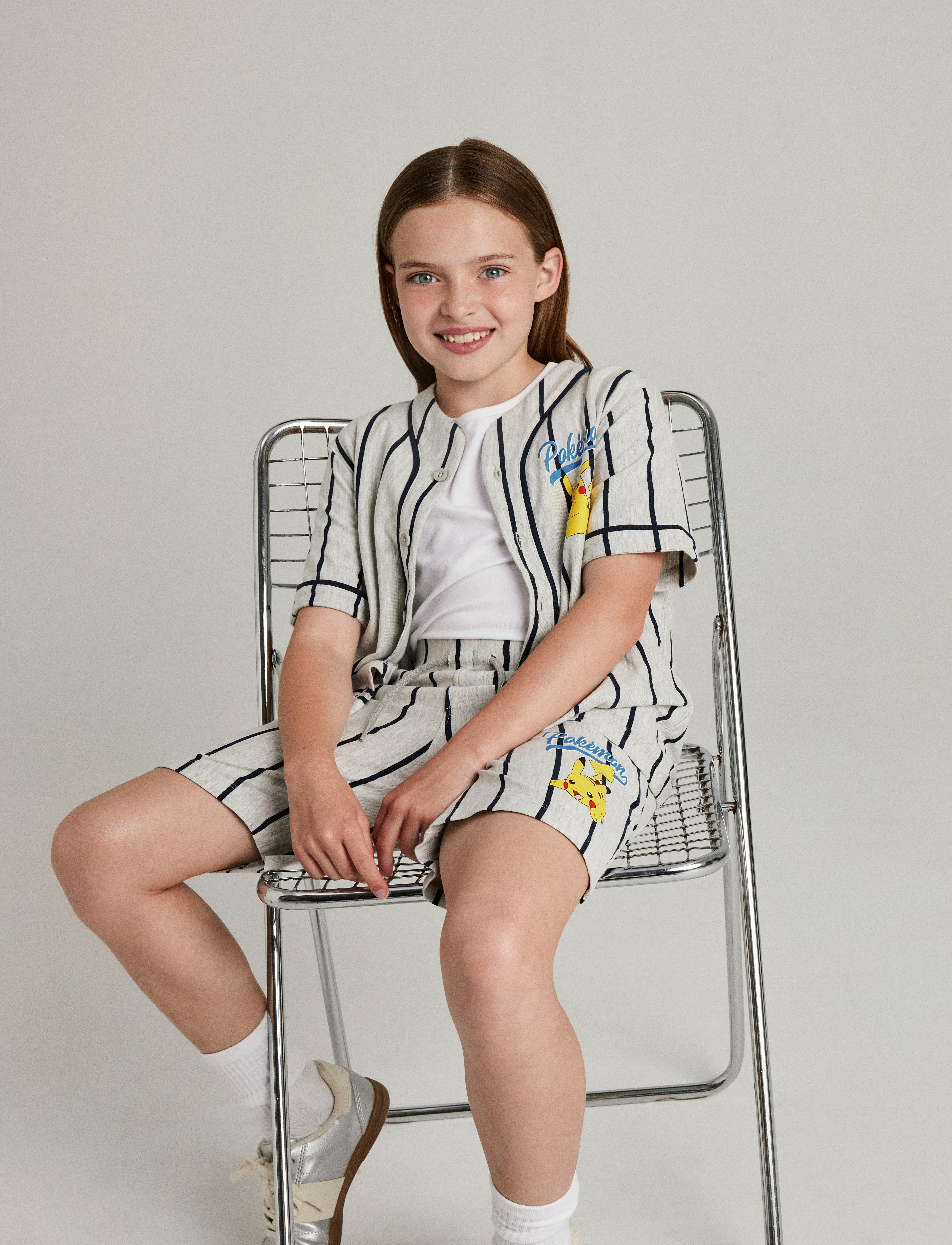 name it - NKMMASKA POKEMON NREG SHORTSSET SKY - light grey melange - 4