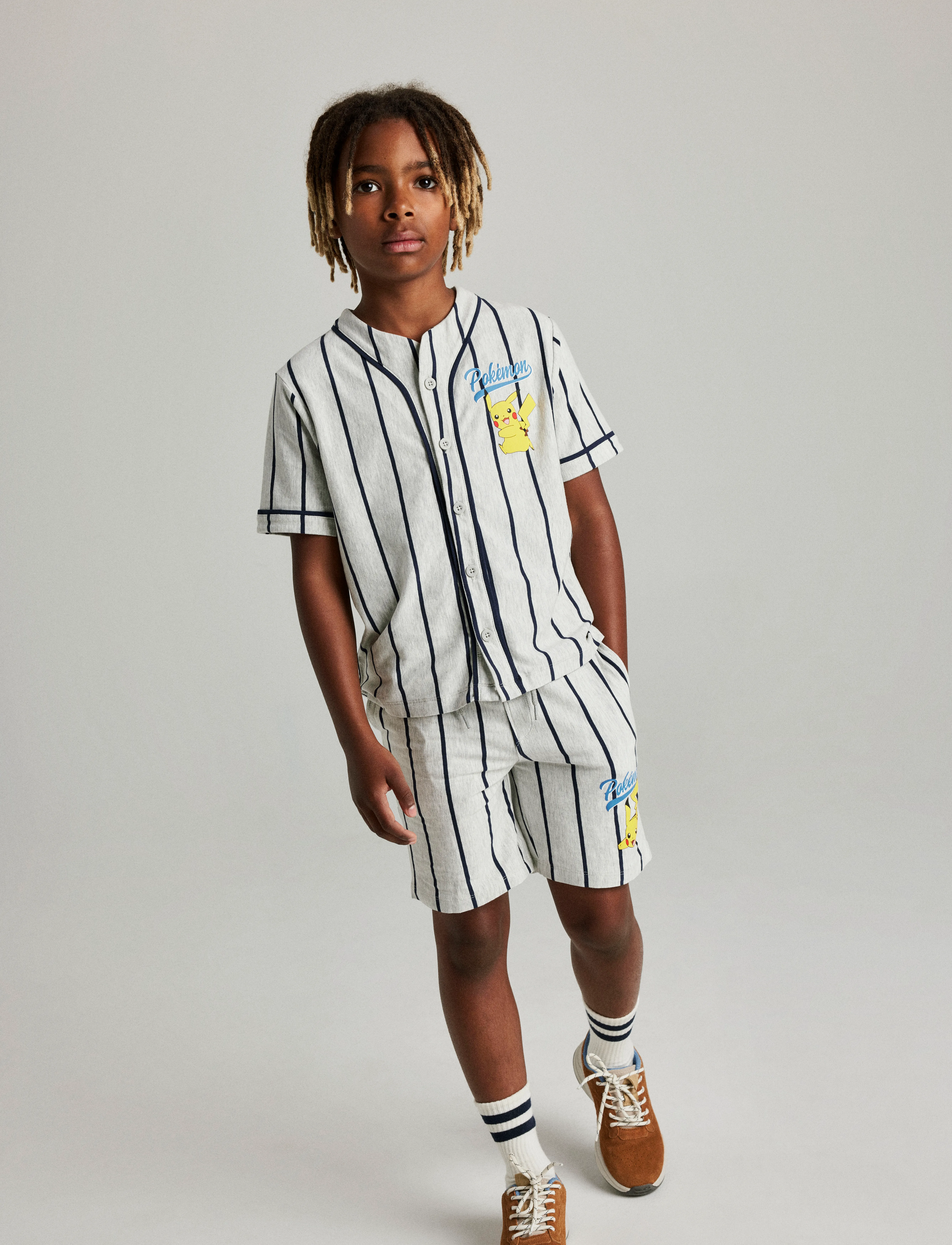 name it - NKMMASKA POKEMON NREG SHORTSSET SKY - light grey melange - 5