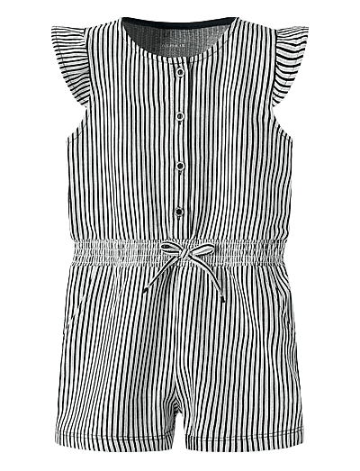 Name It Mädchen Playsuit Navy Blazer - Nkfvinaya SS Overall | Schulterfrei Mit Spitzen-Detail