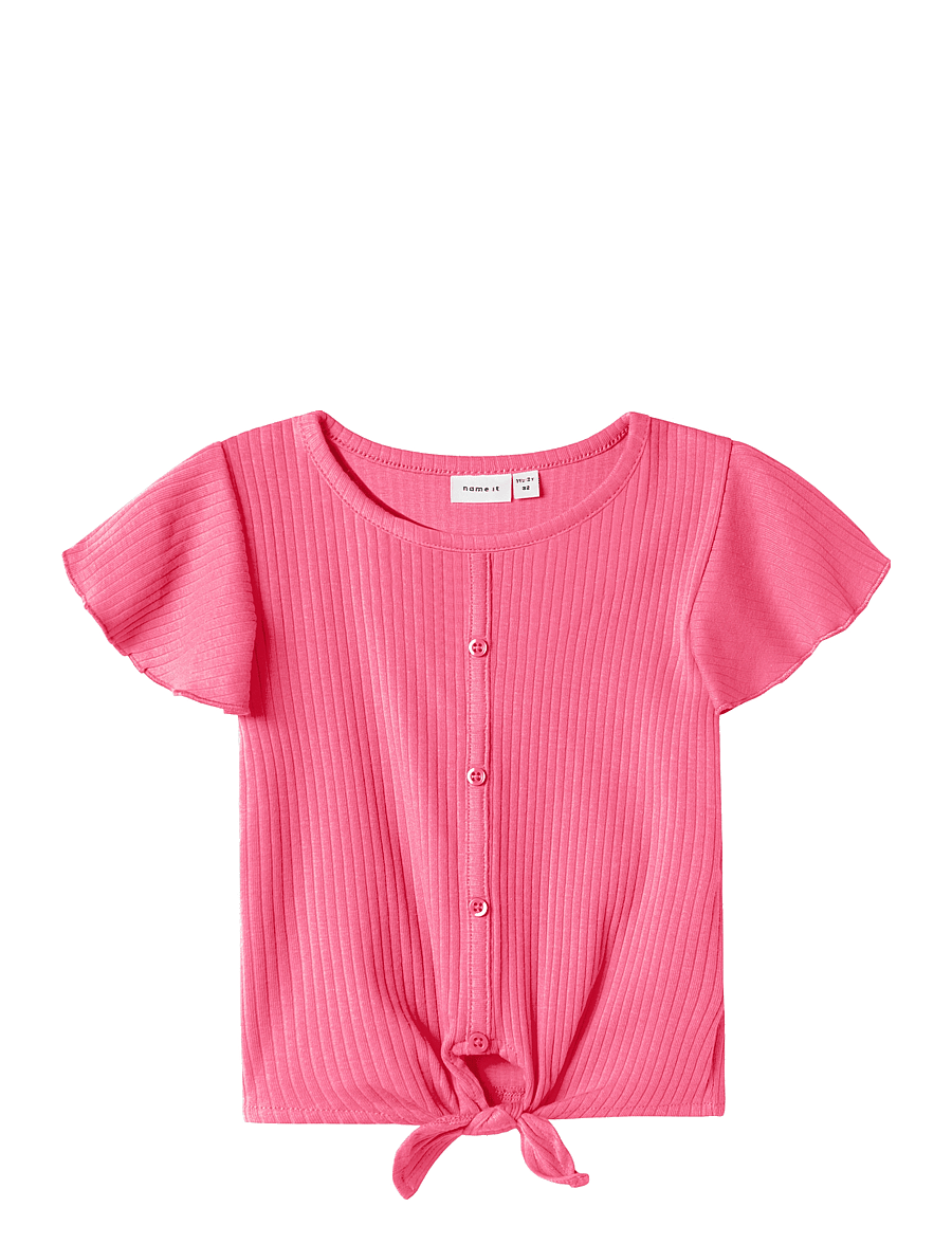 name it - NMFFSAND SS SHORT TOP - kurzärmelige - carmine rose - 0