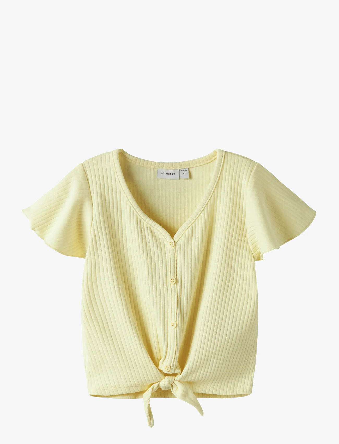 name it - NMFFSAND SS SHORT TOP - kortærmede t-shirts - pastel yellow - 0