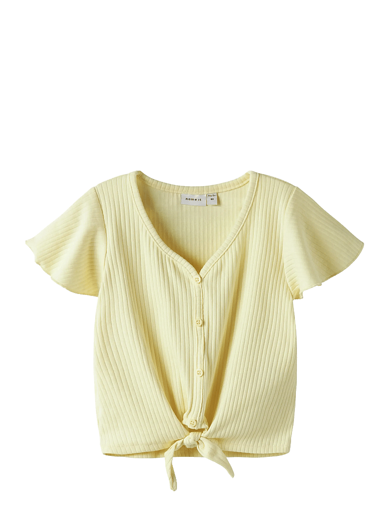 name it - NMFFSAND SS SHORT TOP - kurzärmelige - pastel yellow - 0
