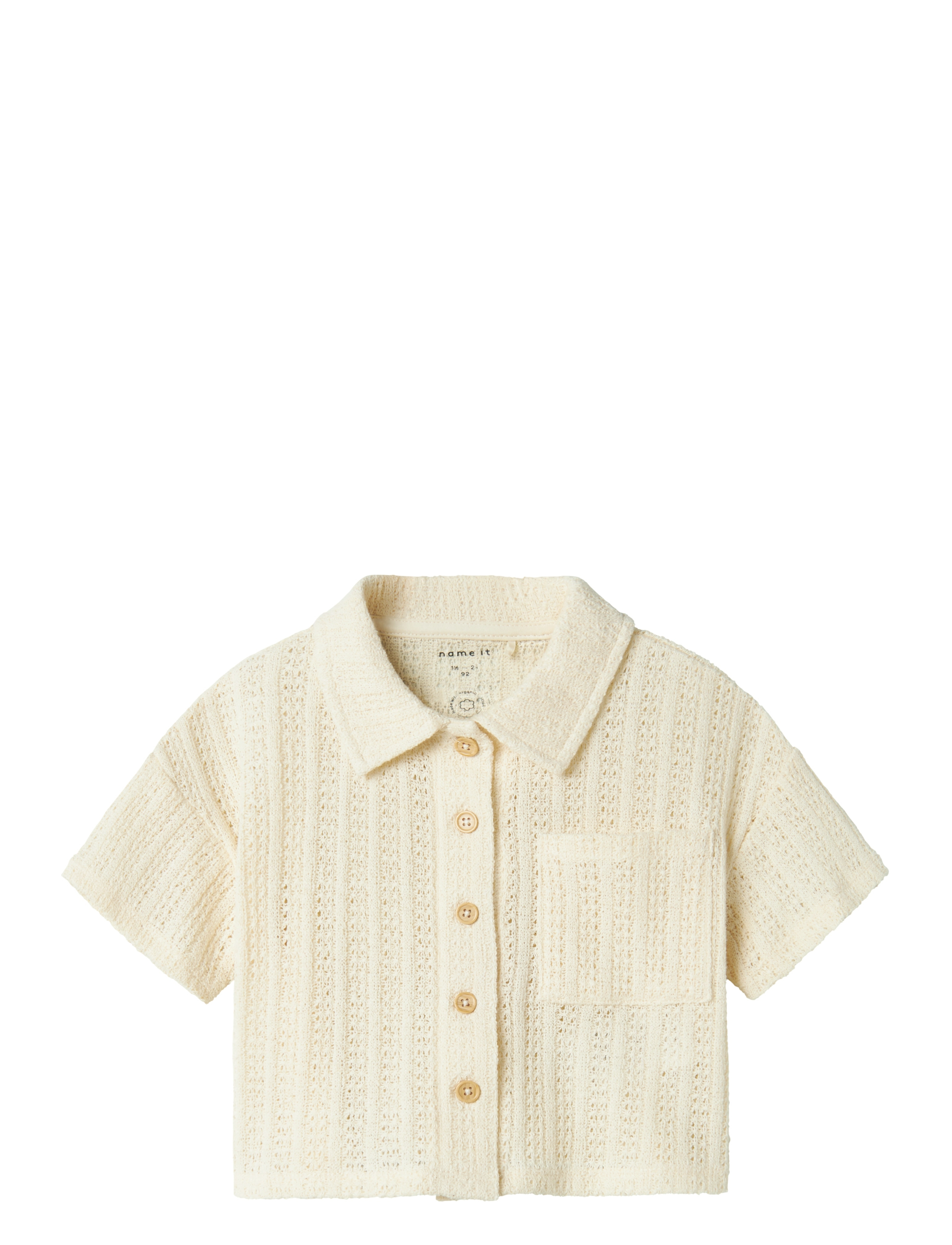 name it Nmffeel Ss Short Shirt, 98, Shirts, Beige - Short-sleeved Kinder