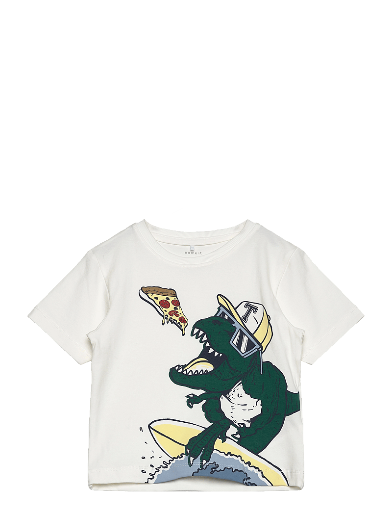 name it - NMMDINO NREG SS TOP BOX - t-shirts à manches courtes - cloud dancer - 0