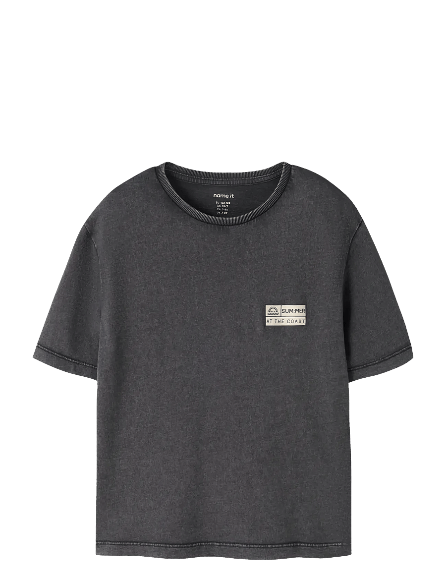 name it - NKMFANDEL SS NREG TOP NOOS - kurzärmelige - black - 0