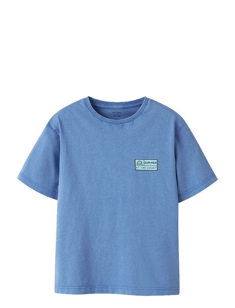 name it - NKMFANDEL SS NREG TOP NOOS - short-sleeved t-shirts - palace blue - 0