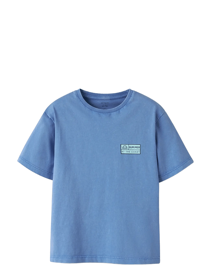 name it - NKMFANDEL SS NREG TOP NOOS - short-sleeved t-shirts - palace blue - 2