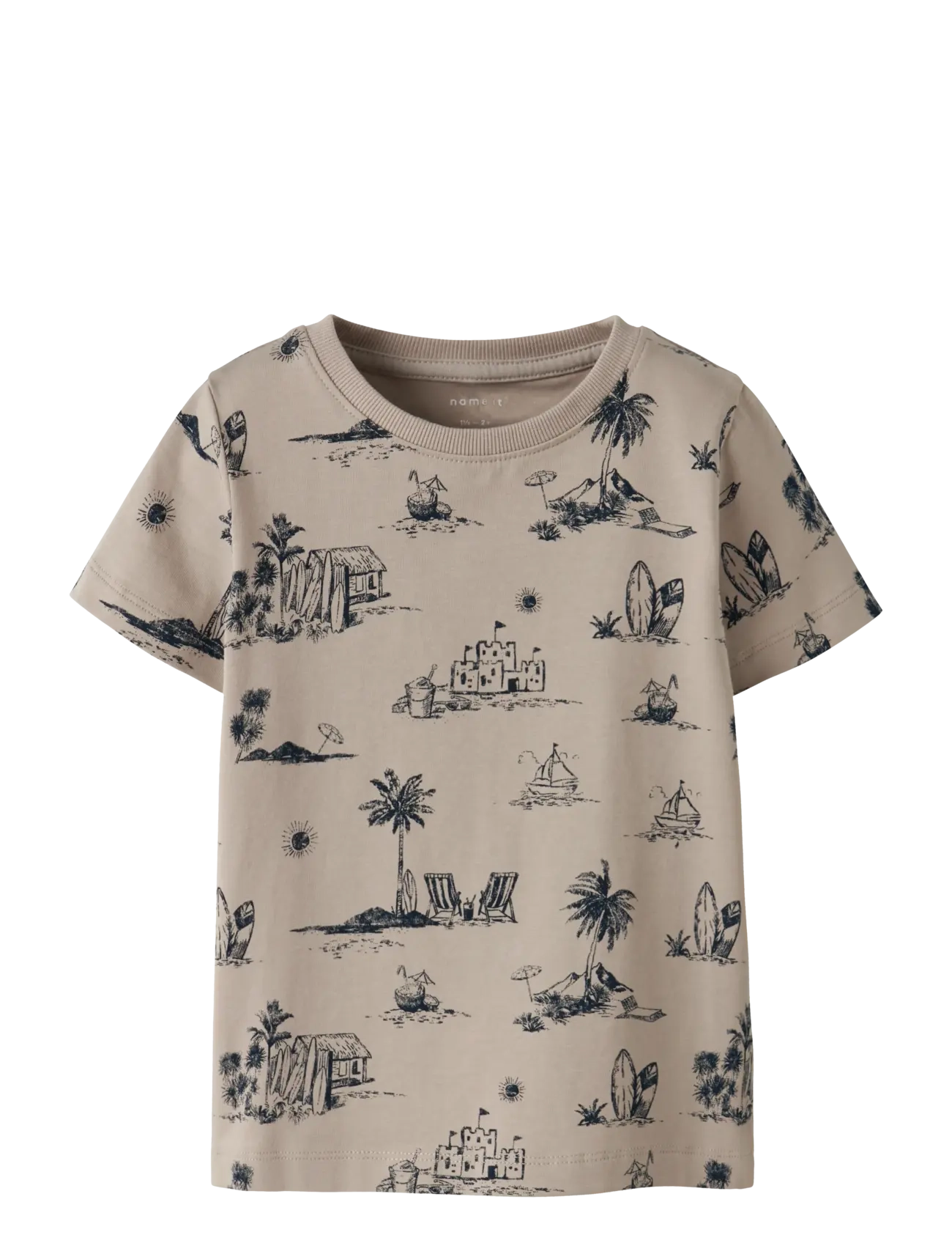 name it NMMFILLE SS TOP BOX - Toppar & T-shirts - CHATEAU GRAY / beige