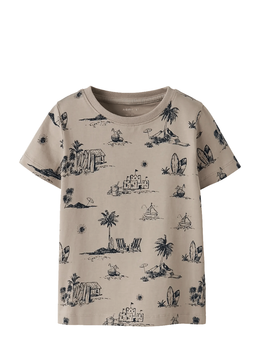 name it - NMMFILLE SS TOP BOX - kurzärmelige - chateau gray - 0