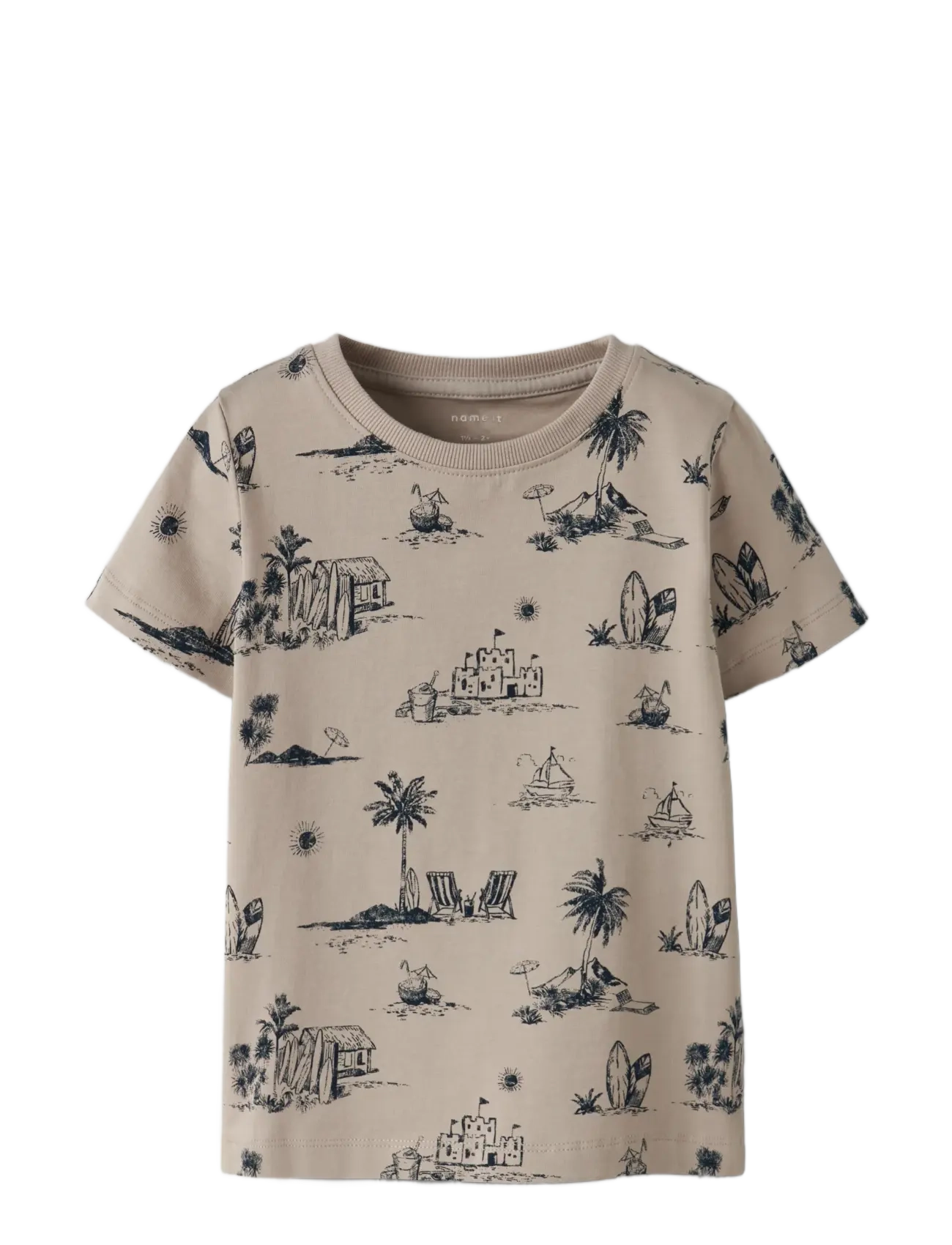 name it - NMMFILLE SS TOP BOX - kurzärmelige - chateau gray - 2