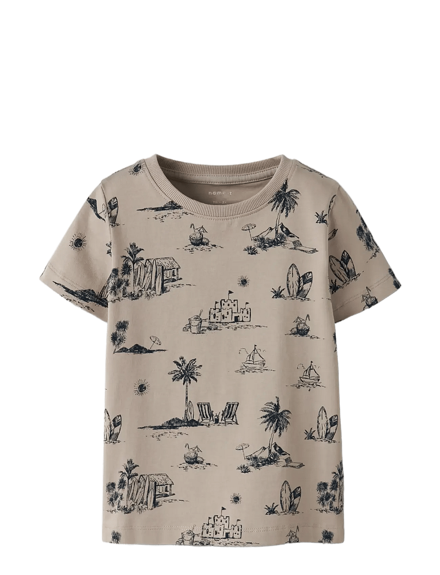 name it - NMMFILLE SS TOP BOX - kurzärmelige - chateau gray - 2