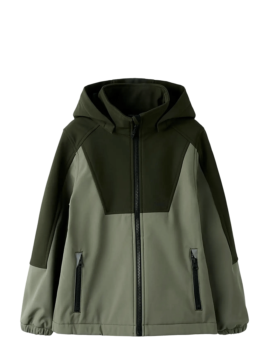 name it - NKNALFA08 SOFTSHELL JACKET BLOCK FO - dusty olive - 0