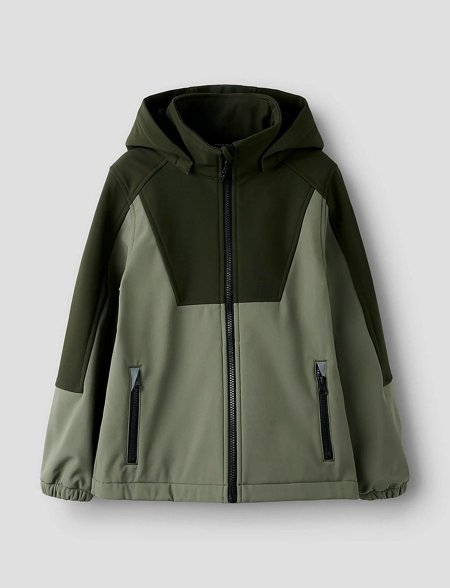 name it - NKNALFA08 SOFTSHELL JACKET BLOCK FO - dusty olive - 2