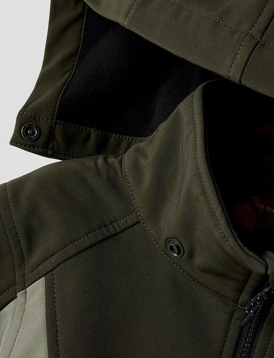 name it - NKNALFA08 SOFTSHELL JACKET BLOCK FO - dusty olive - 4