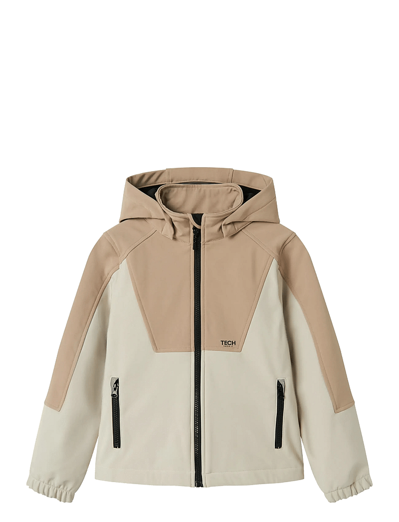 name it - NKNALFA08 SOFTSHELL JACKET BLOCK FO - softshell-jacken - silver mink - 1