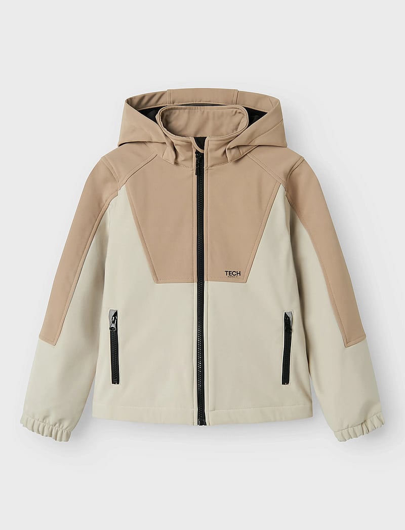 name it - NKNALFA08 SOFTSHELL JACKET BLOCK FO - softshell-jacken - silver mink - 4